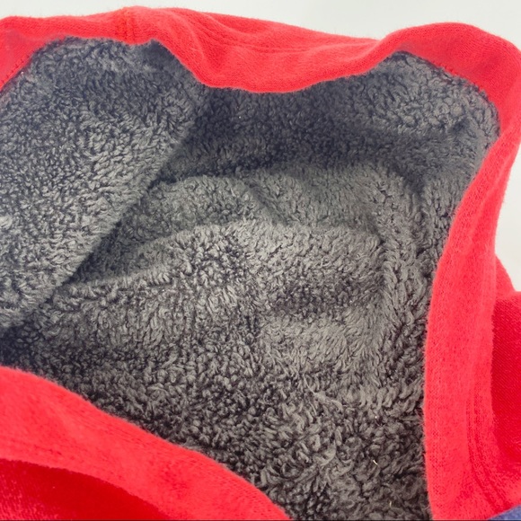 Gap Kids Sherpa Lined Hoodie XS 4-5 Years Red Navy Blue - Picture 2 of 5